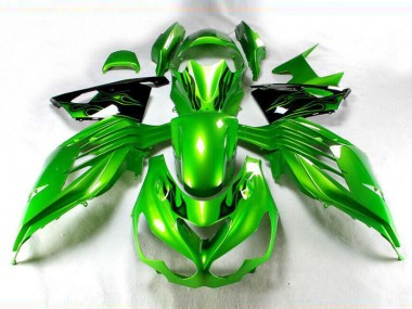 Carénage Moto ZX14R ZZR 1400 2012-2021 - Vert Noir Vente en Gros