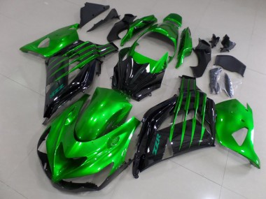 Carénage Moto ZX14R ZZR 1400 2012-2021 - Candy Vert et Noir Vente en Gros